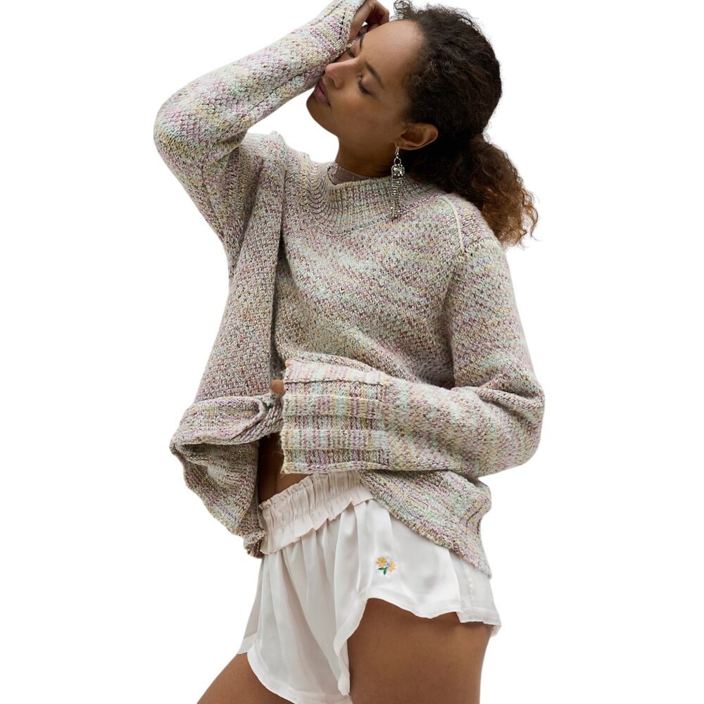 Free People Cotton Candy Pullover in Gardenia Blossom Combo | Cream | NWOT